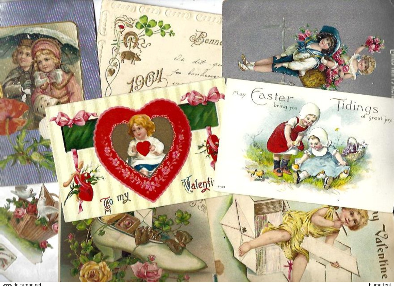 Lot 2039 De 10 CPA Fantaisies Gaufrées Embossed Illustrateurs Déstockage Pour Revendeurs Ou Collectionneurs - 5 - 99 Postcards