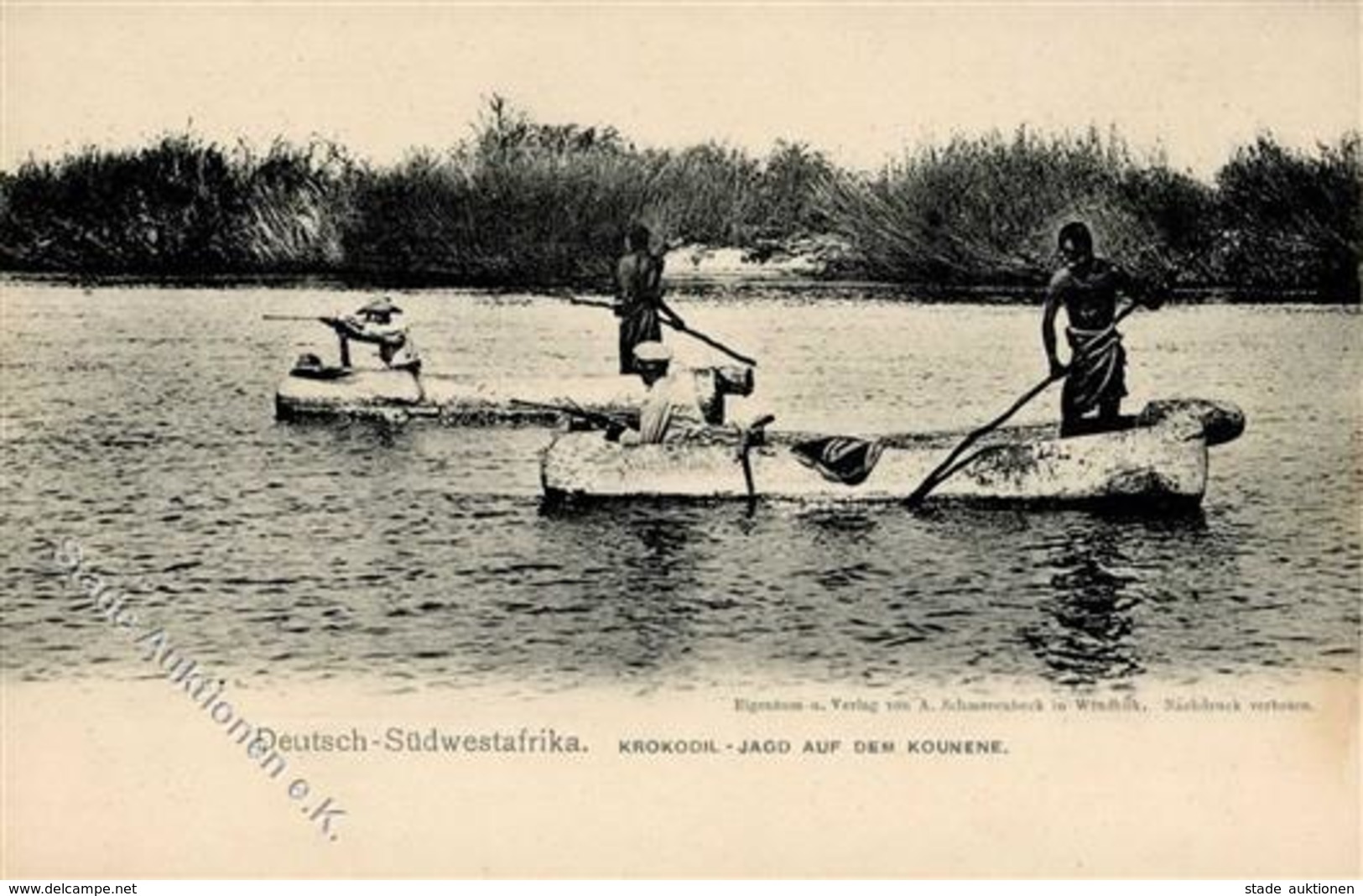 Kolonien Deutsch Südwestafrika Krokoldiljagd Auf Dem Kounene I-II Colonies - Histoire