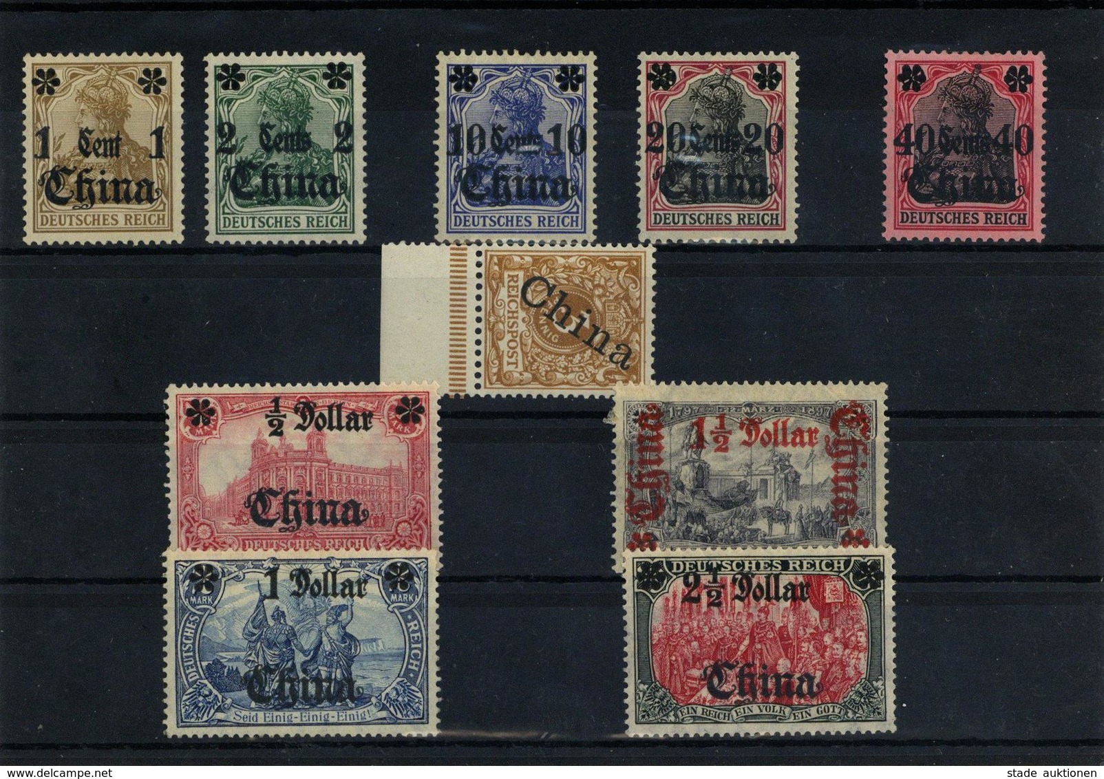 Deutsche Auslandspost China 1905 Freimarkenausgabe Mit Aufdruck Der Dollarwährung (ohne Mi. 30) Teils Mit Stärkeren Gumm - Ohne Zuordnung
