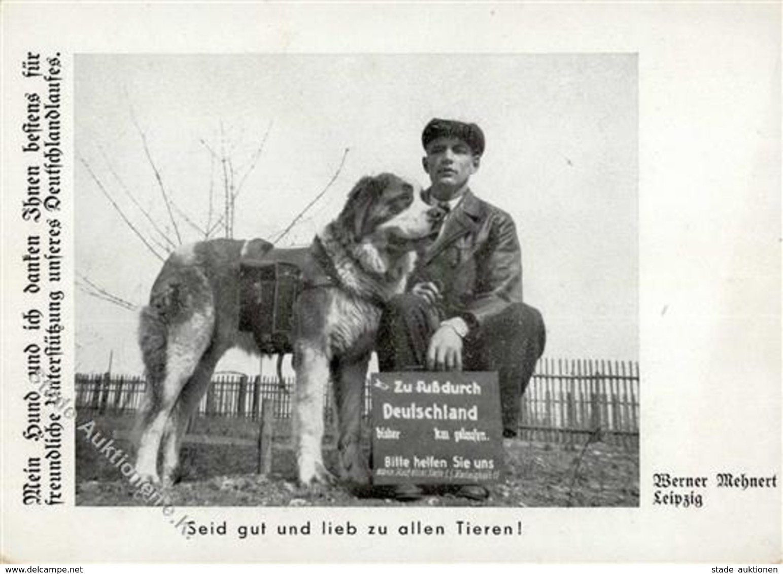 Rekord Zu Fuß Durch Deutschland Werner Mehnert Und Sein Hund KEINE AK I-II Chien - Sin Clasificación