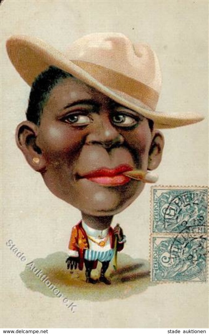 Schwarzafrikaner Karikatur 1904 I-II - Non Classés