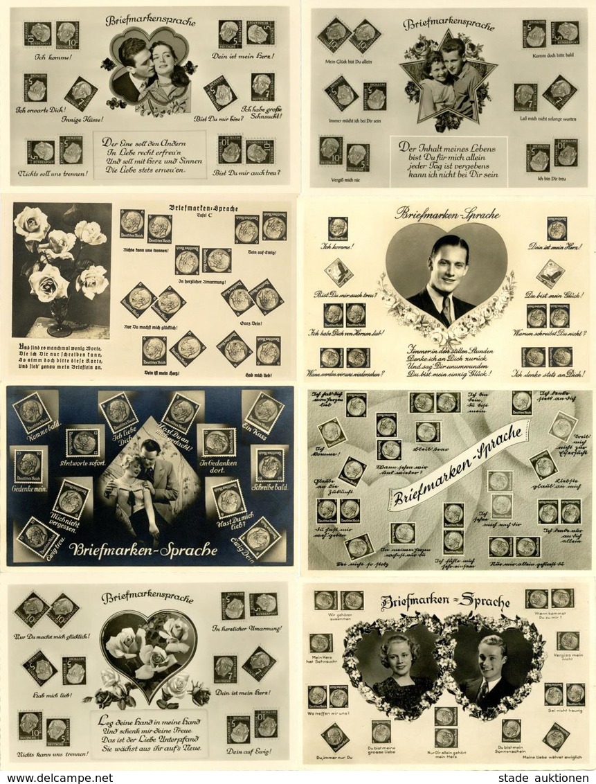 Briefmarkensprache Lot Mit 21 Ansichtskarten I-II - Correos & Carteros
