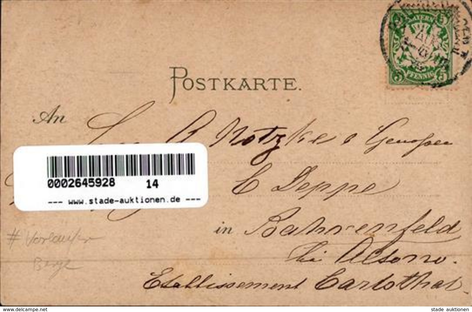 Vorläufer Bad Kissingen (8730) Tracht  1894 II (Eckbug, Fleckig) - Other & Unclassified