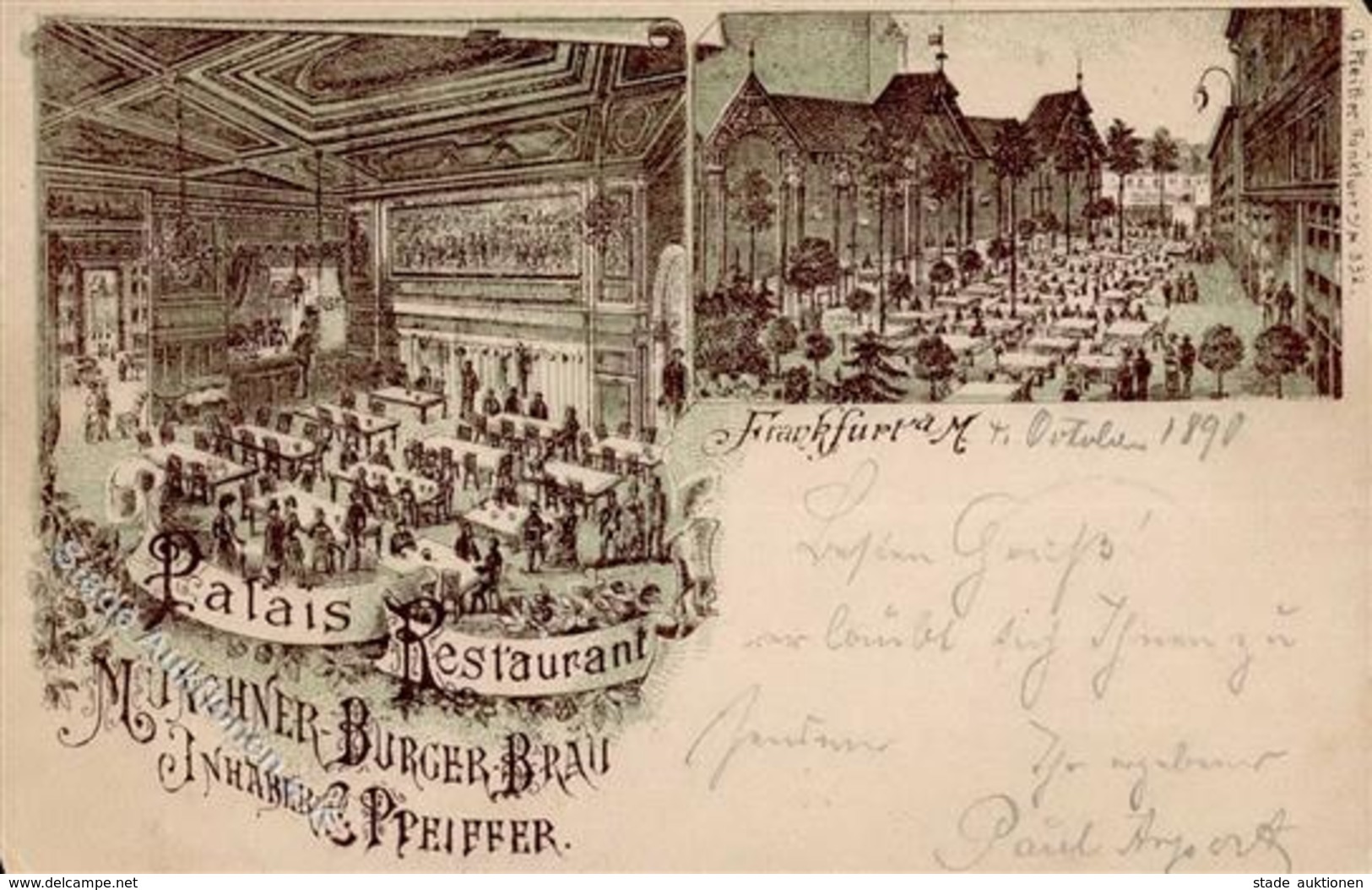 Vorläufer FRANKFURT/Main 1890 - Palais Restaurant - 2 Ecken Gestoßen II - Otros & Sin Clasificación