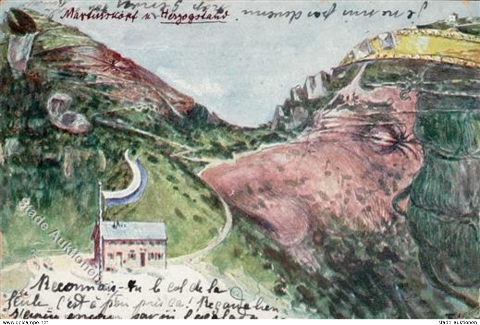 Berggesicht Sign. Hass, F.  Künstlerkarte 1899 I-II  (Eckbug) - Sonstige & Ohne Zuordnung