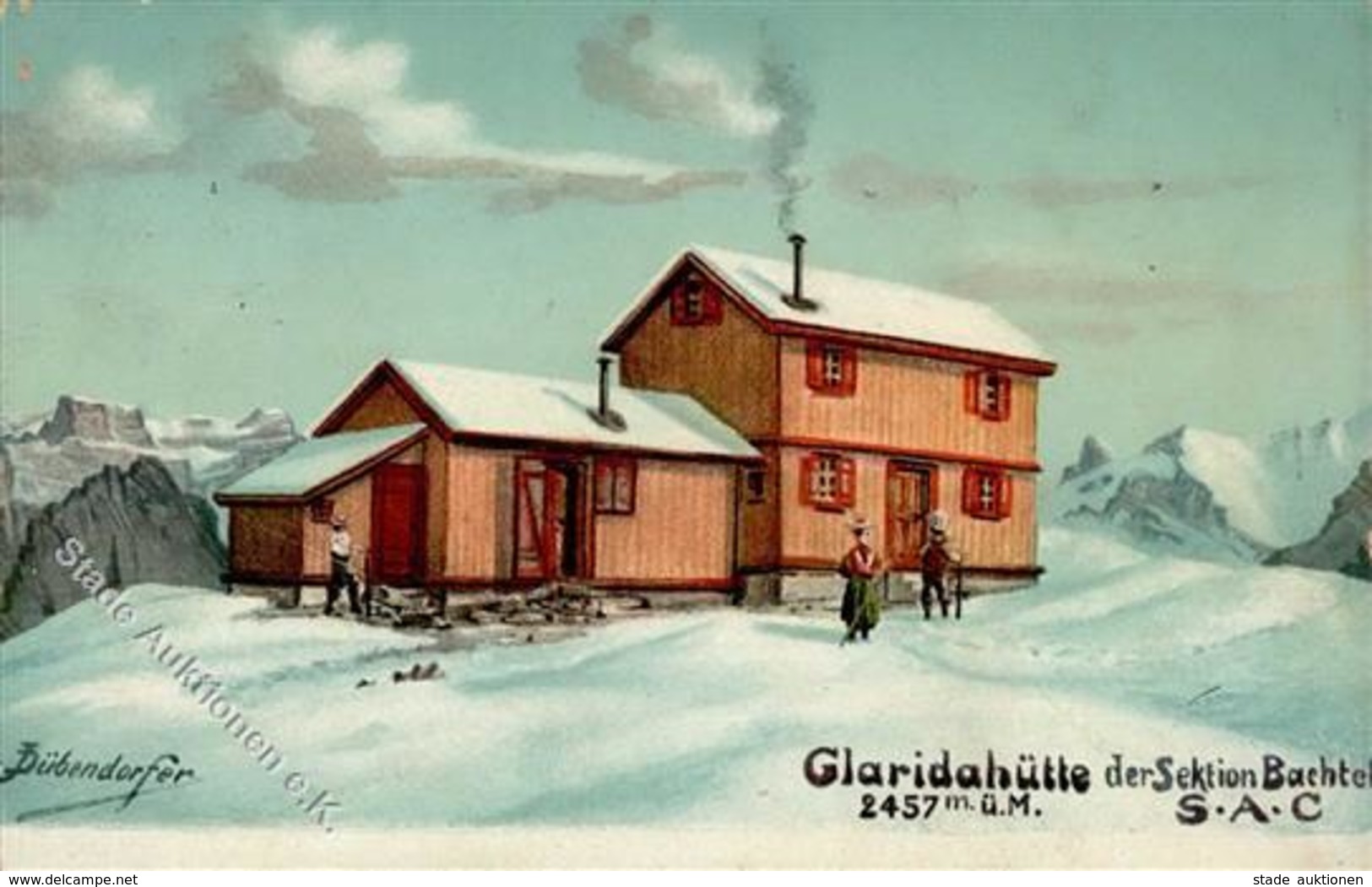 Berghütte Glaridahütte Sign. Dübendorfer, J. Künstlerkarte 1906 I-II Cabane - Otros & Sin Clasificación
