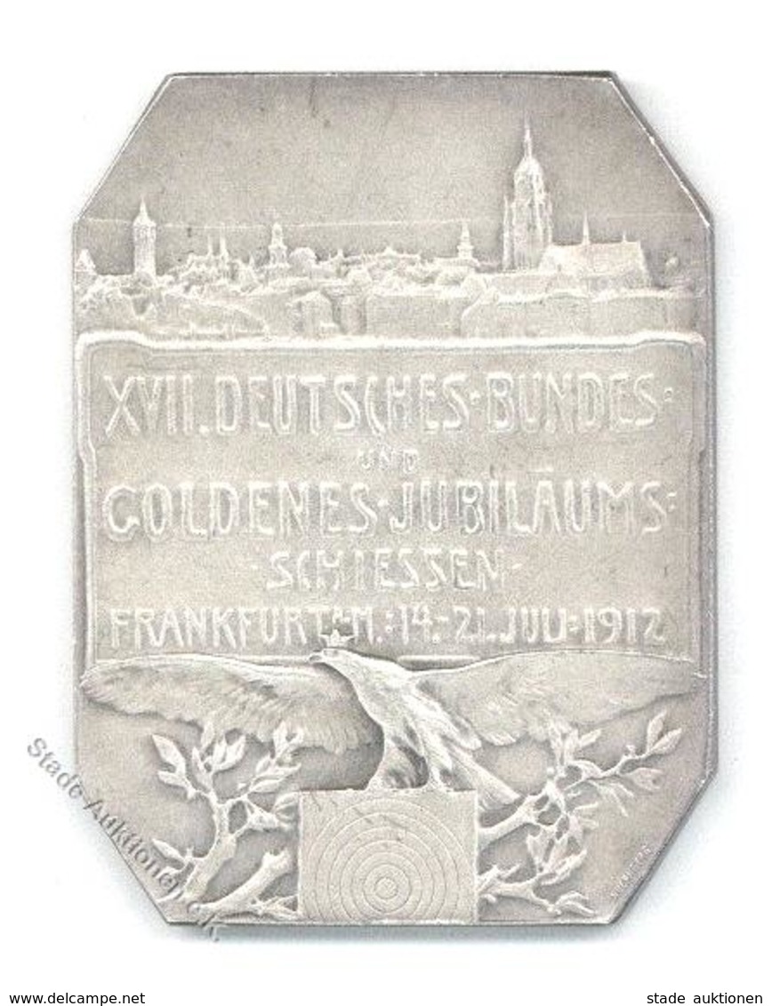 Schützen Frankfurt (6000) 17. Deutsches Bundesschießen 1912 Prinz Heinrich Von Preußen 31 X 42 Mm Ag Vz I-II - Autres & Non Classés