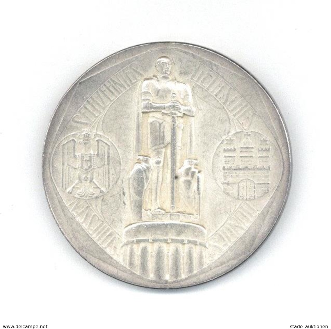 Schützen Hamburg (2000) 16. Deutsches Bundesschießen 1909 Ag Vz Ø 40 Mm I-II - Otros & Sin Clasificación