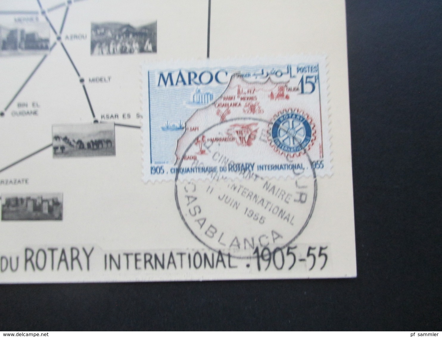 Marokko Rotary International 1955 Casablanca Premier Jour Photo Flandrin - Covers & Documents