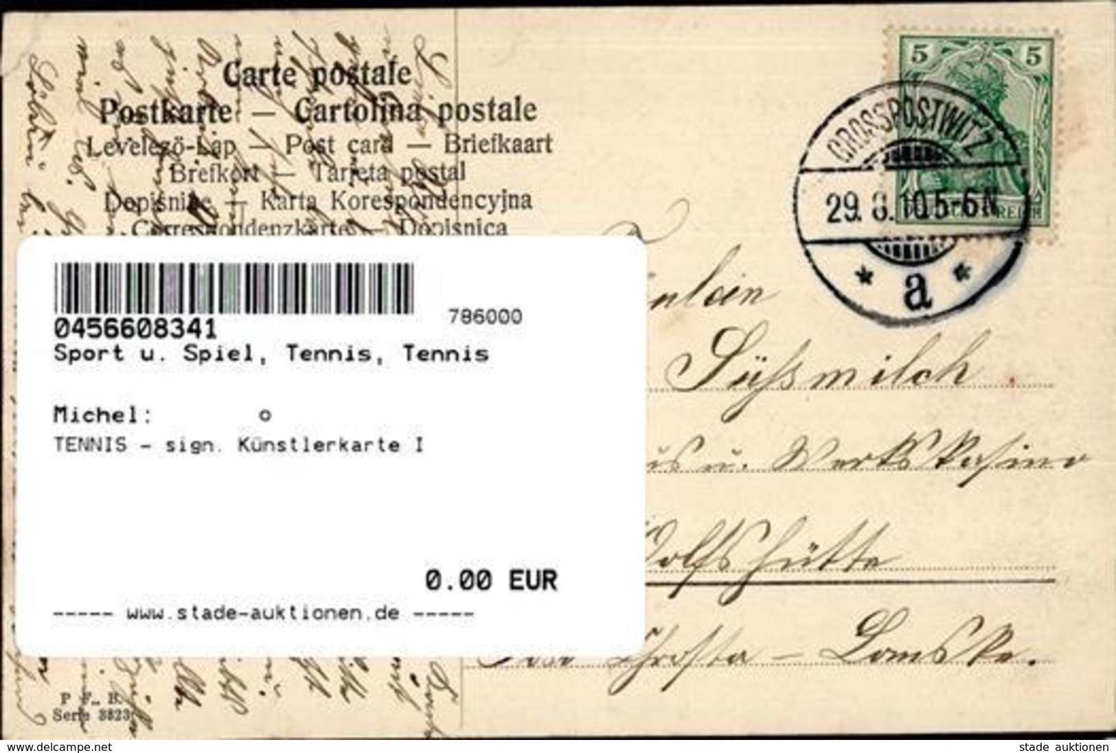 TENNIS - Sign. Künstlerkarte I - Tenis