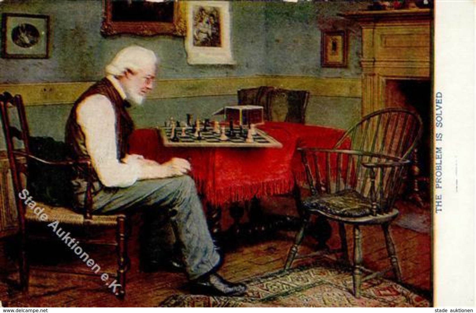 Schach Problem Gelöst Künstlerkarte 1907 I-II - Ajedrez