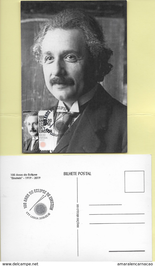 CARTE MAXIMUM - MAXIMUM KARTE -TARJETA MAXIMA - MAXIMUM CARD - PORTUGAL - 100 ANS D'ECLIPSE  DE EINSTEIN - Albert Einstein