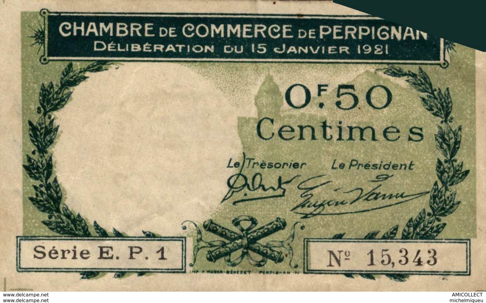 6973-2019    BILLET CHAMBRE DE COMMERCE DE PERPIGNAN - Chambre De Commerce