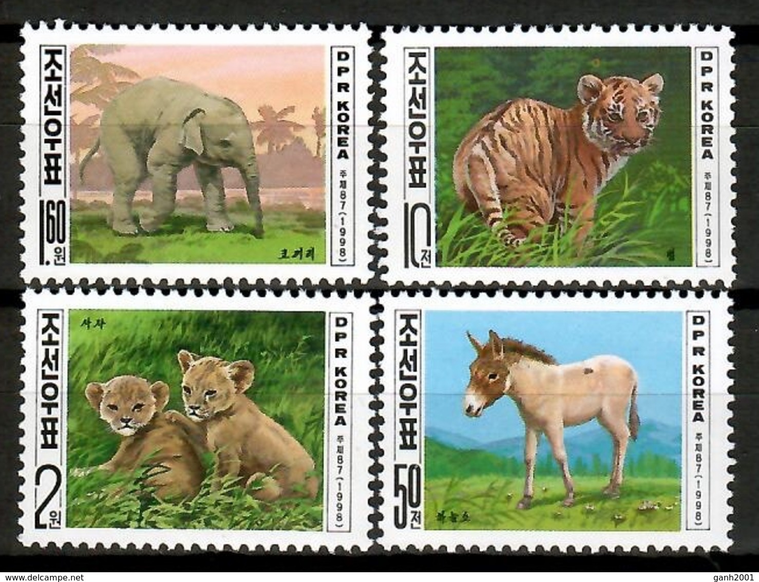 Korea North 1998 Corea / Mammals And Baby Animals Tiger Lion Elephant MNH Mamíferos Crías Säugetiere / Cu12800  36-20 - Otros & Sin Clasificación