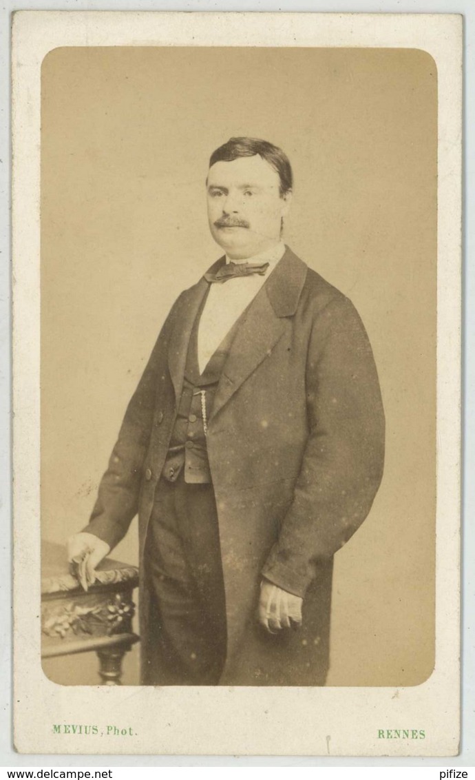 CDV 1870-80 Charles Mevius à Rennes . Antoine Tual , Notaire à Josselin , Décédé En 1907 . Bretagne . - Old (before 1900)