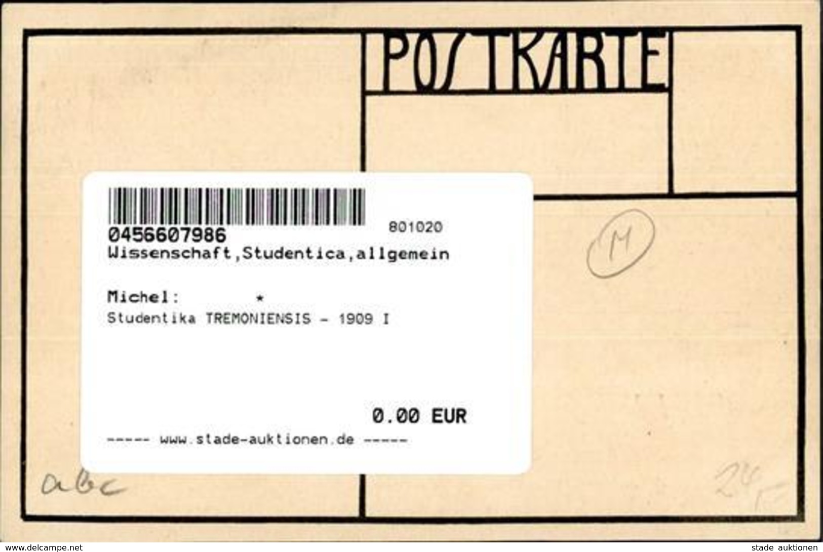 Studentika TREMONIENSIS - 1909 I - Schulen