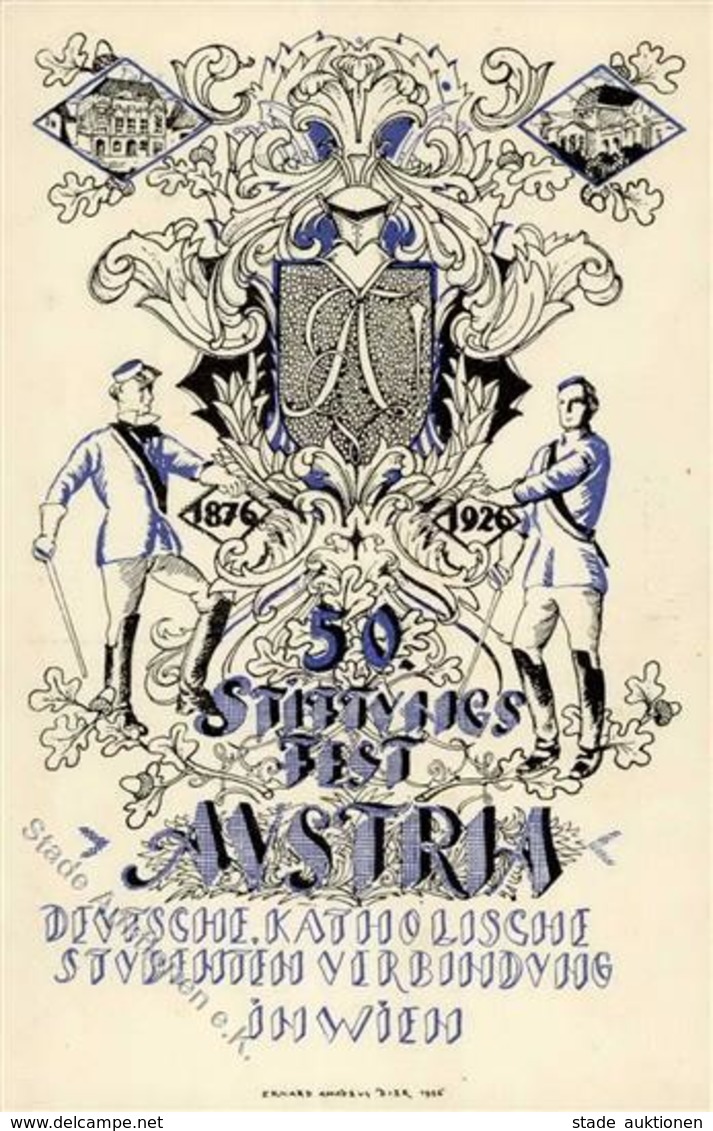 Studentika WIEN - 50.Stiftungsfest Austria 1926 - Sign. Künstlerkarte I - Schulen