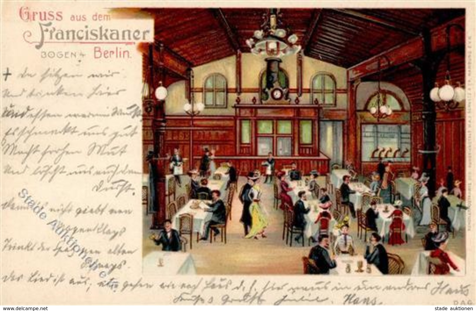 Berlin (1000) Gasthaus Franziskaner Bogen 4 1905 I-II - Autres & Non Classés