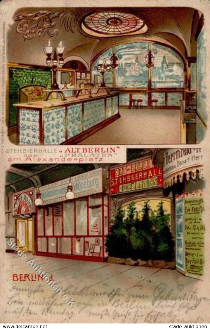Berlin Mitte (1000) Gasthaus Zur Stehbierhalle  Lithographie 1903 II (Ecken Abgestoßen) - Andere & Zonder Classificatie
