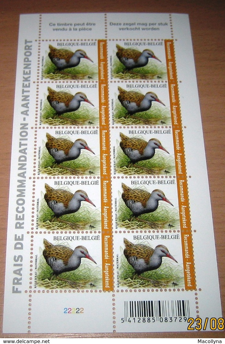 BUZIN 4671** Waterral / Râle D'eau ** 10 Zegels Voor Aangetekende Zending / Timbres Recommandé PL 2 - Unused Stamps