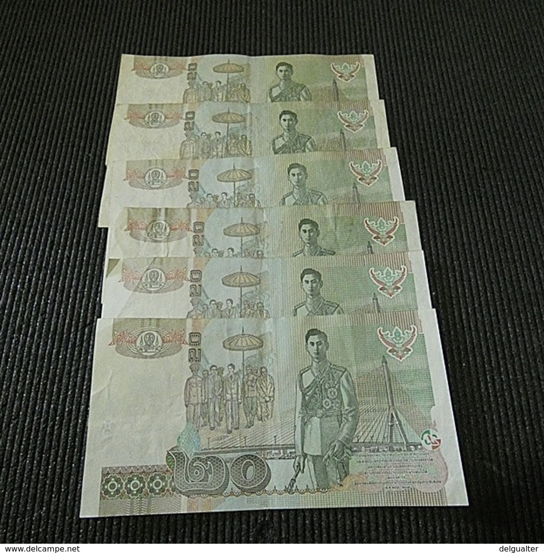 6 Banknotes Thailand 20 Baht - Vrac - Billets