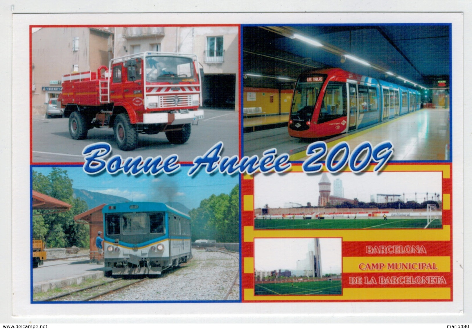 FRANCE    BONNE  ANNEE  2009   TRAIN- ZUG- TREIN- TRENI- GARE- BAHNHOF- STATION- STAZIONI  2 SCAN (NUOVA) - Treni