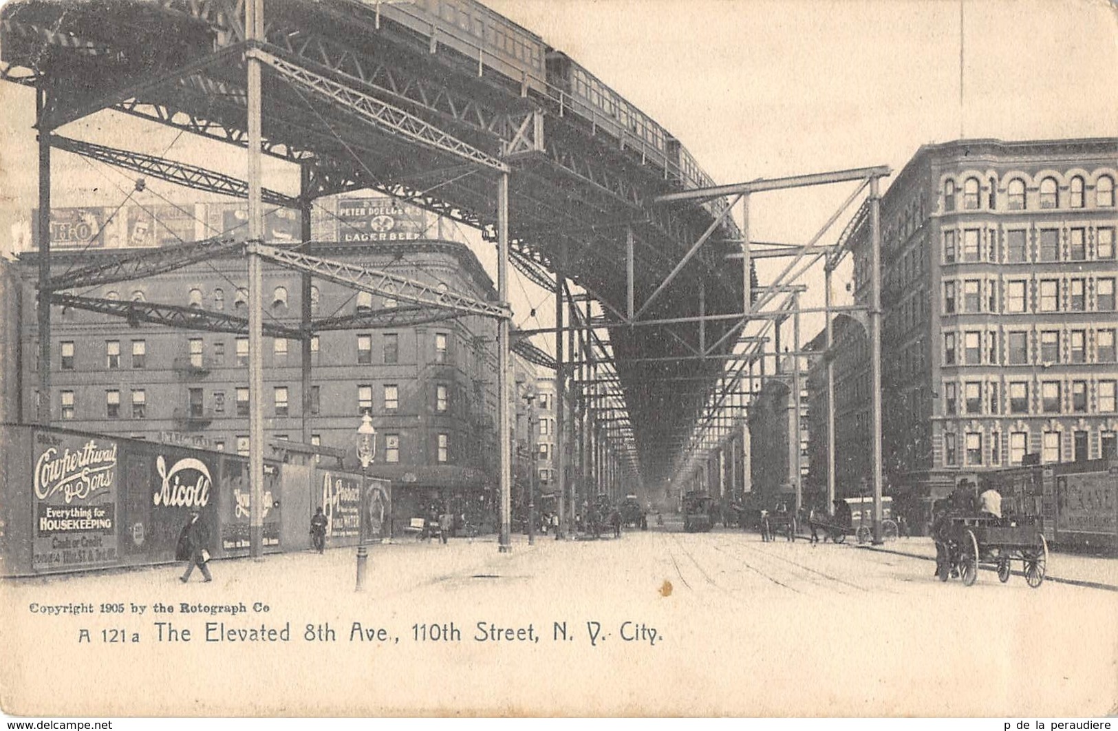CPA USA THE ELEVATED 8th AVE 110th STREET N.Y.CITY - Transports