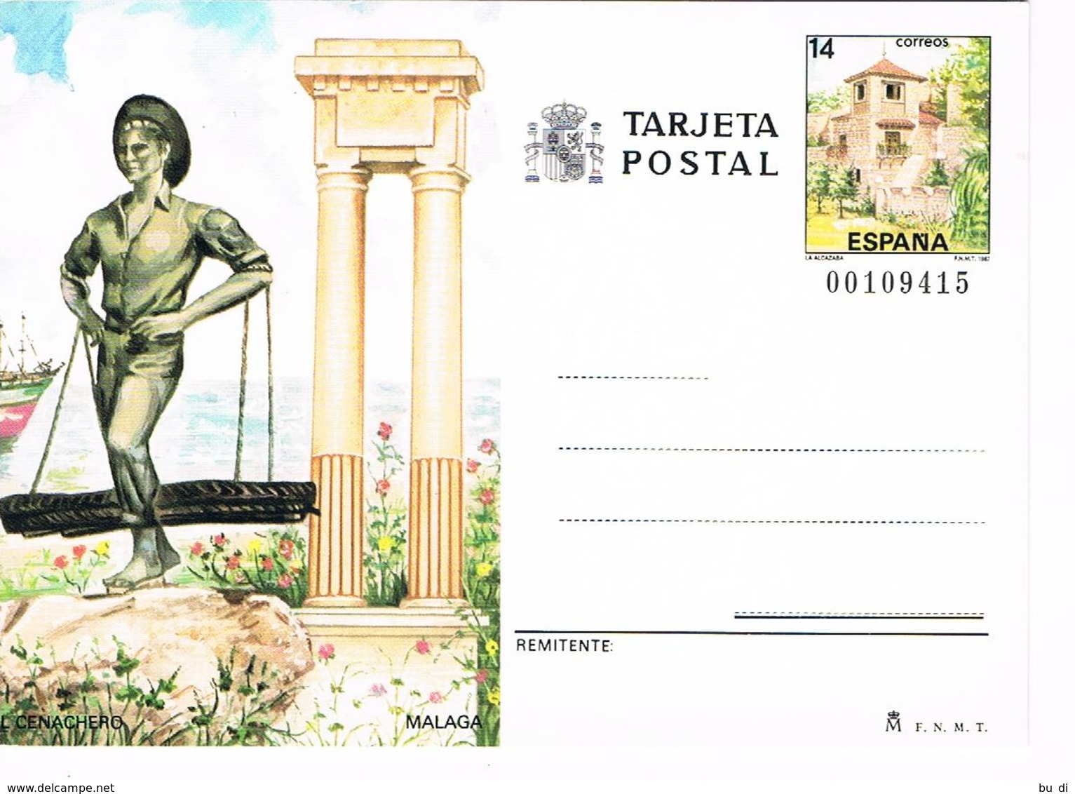 Spanien Bildpostkarte - Malaga, Skulptur, Säulen, Architektur - 1931-....