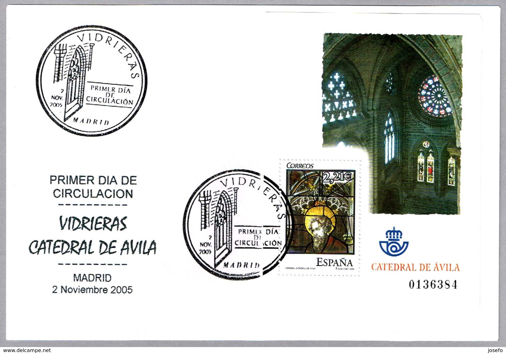 VIDRIERAS DE LA CATEDRAL DE AVILA - Stained Glass In The Cathedral Of Ávila. SPD/FDC Madrid 2005 - Verres & Vitraux