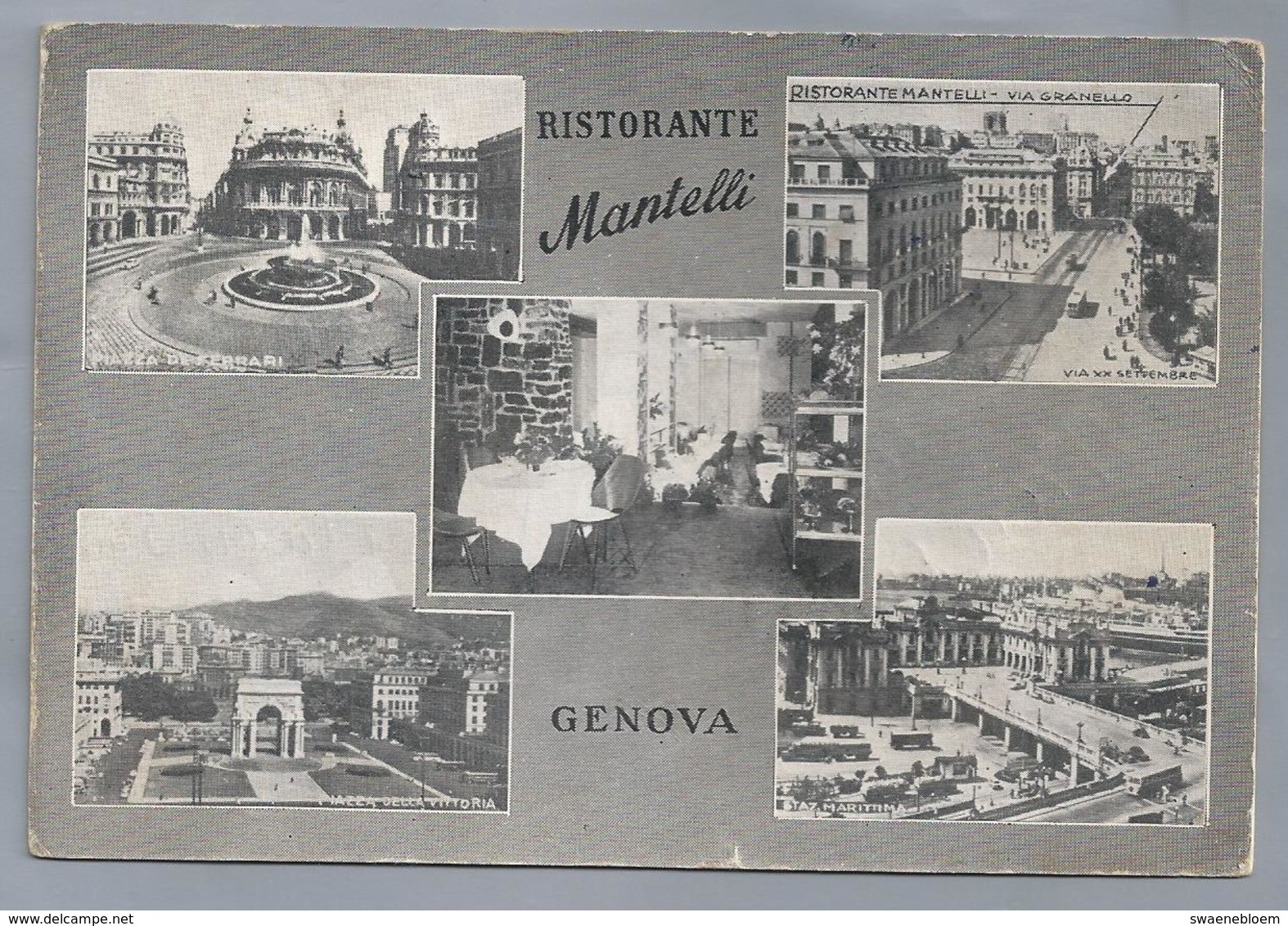 IT.- GENOVA. GENUA. GENOA. RISTORANTE MANTELLI VIA GRANELLO. 1958 - Genova (Genoa)