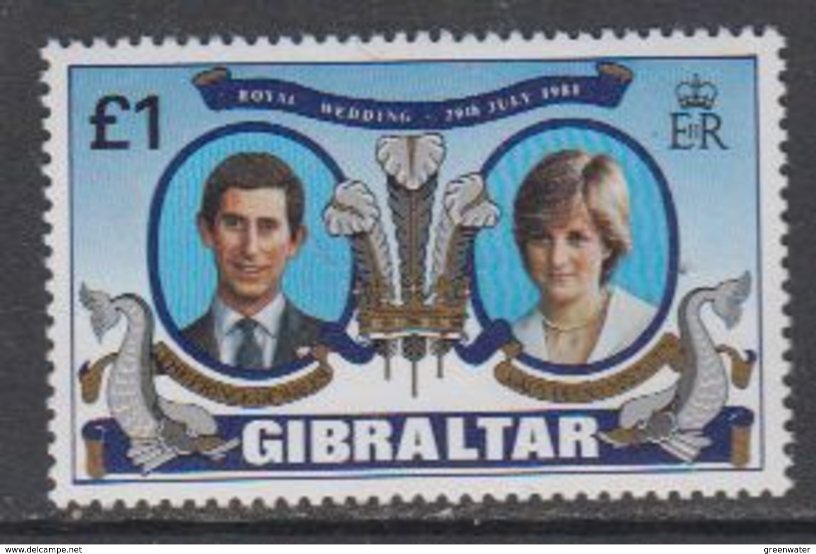 Gibraltar 1981 Royal Wedding Charles & Diana 1v ** Mnh (44351) - Gibraltar