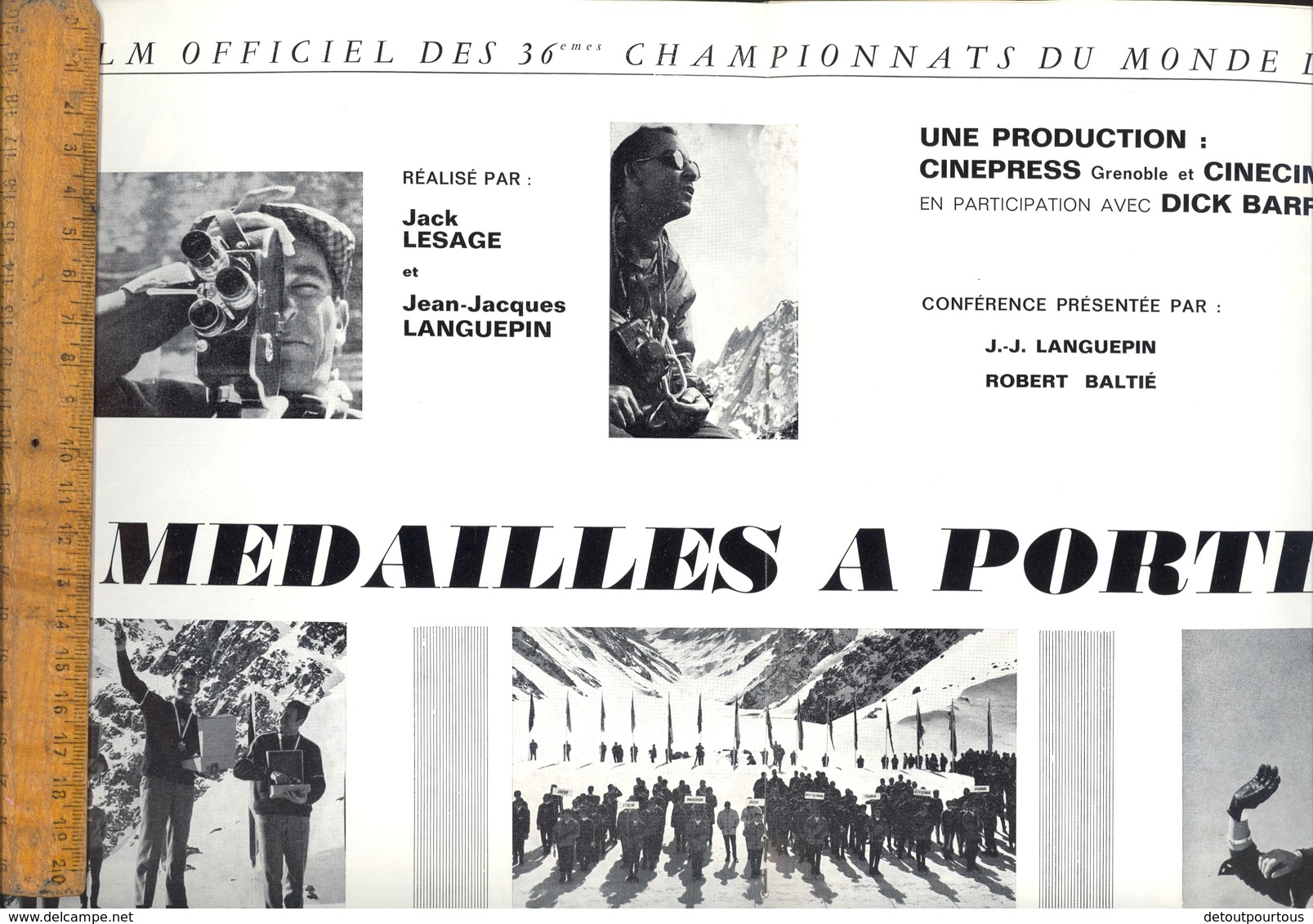 Plaquette 16 Médailles à Portillo Championnats Du Monde De Ski 1966 Jean Claude Killy Lacroix Vogler Famose Goitschel - Sports D'hiver