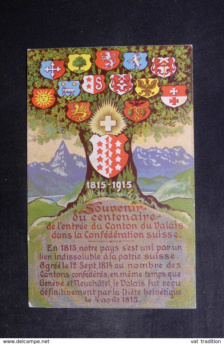 SUISSE - Affranchissement De Finhaut Sur Carte Postale Du Centenaire Du Valais En 1915 Pour Lausanne - L 40703 - Marcophilie