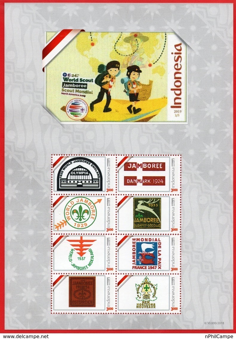 Indonesia Personalized Stamp Sheet 2019, First Logo To Eight.1/3.World Scout Jamboree-Scout Mondial. MNH - Unused Stamps