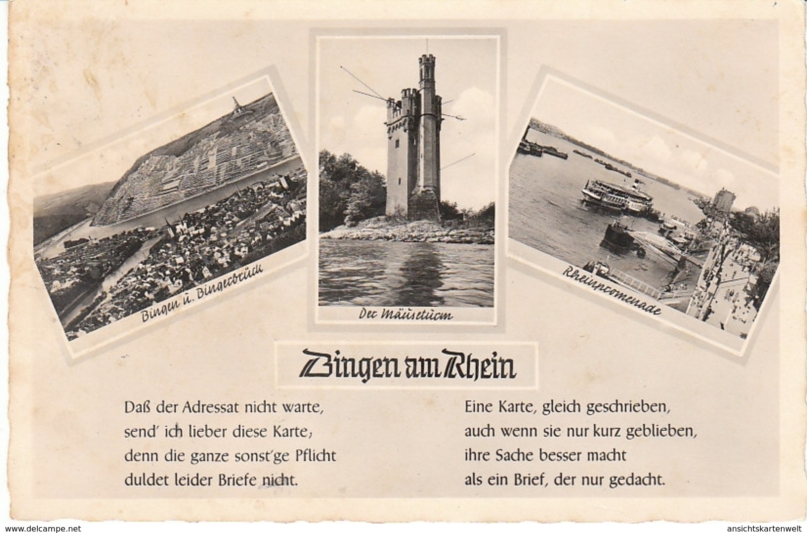 Bingen Am Rhein 3 Bilder Kartenvers Gl1952 #49.454 - Other & Unclassified