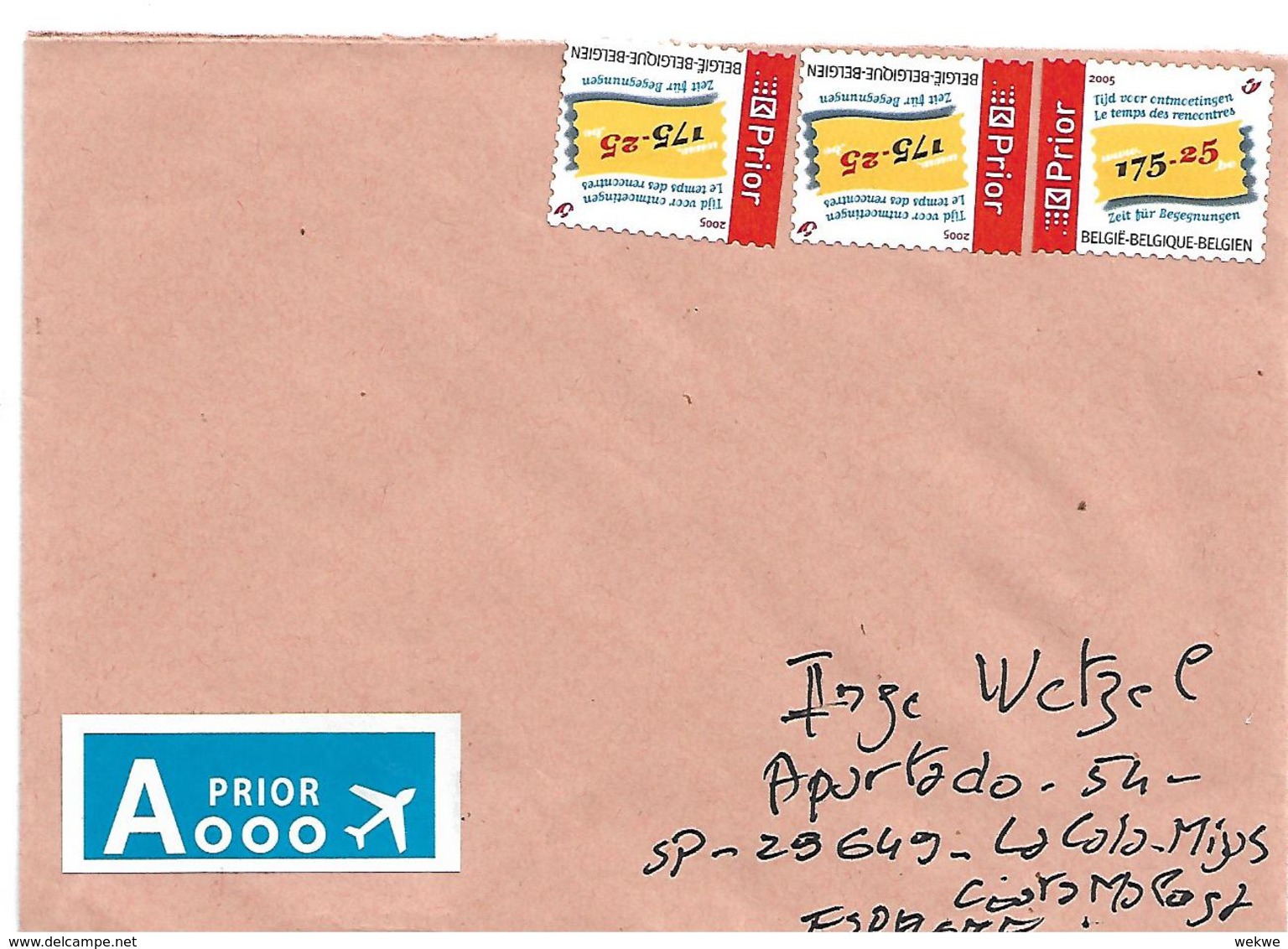 B271  BELGIEN - Zeit Für Begegnung (3 Marken)  2005 Auf Brief - Storia Postale