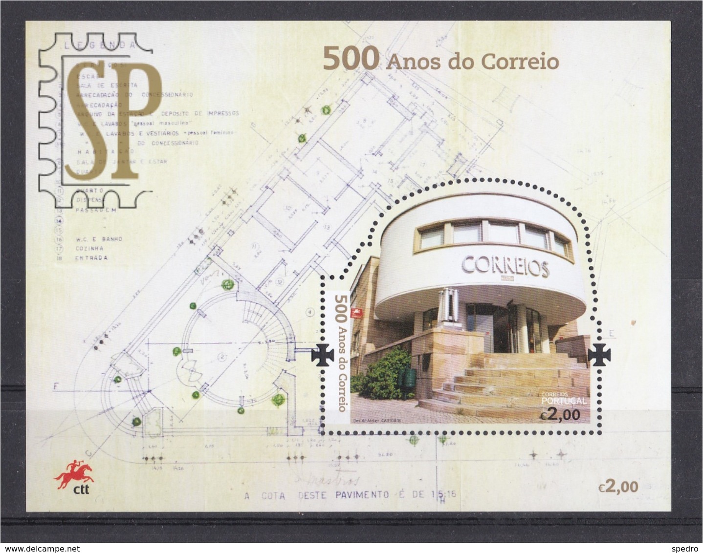 Portugal 2018 500 Anos Do Correio Postal Service Postes Post História Historie History Correo Mini Sheet - Post