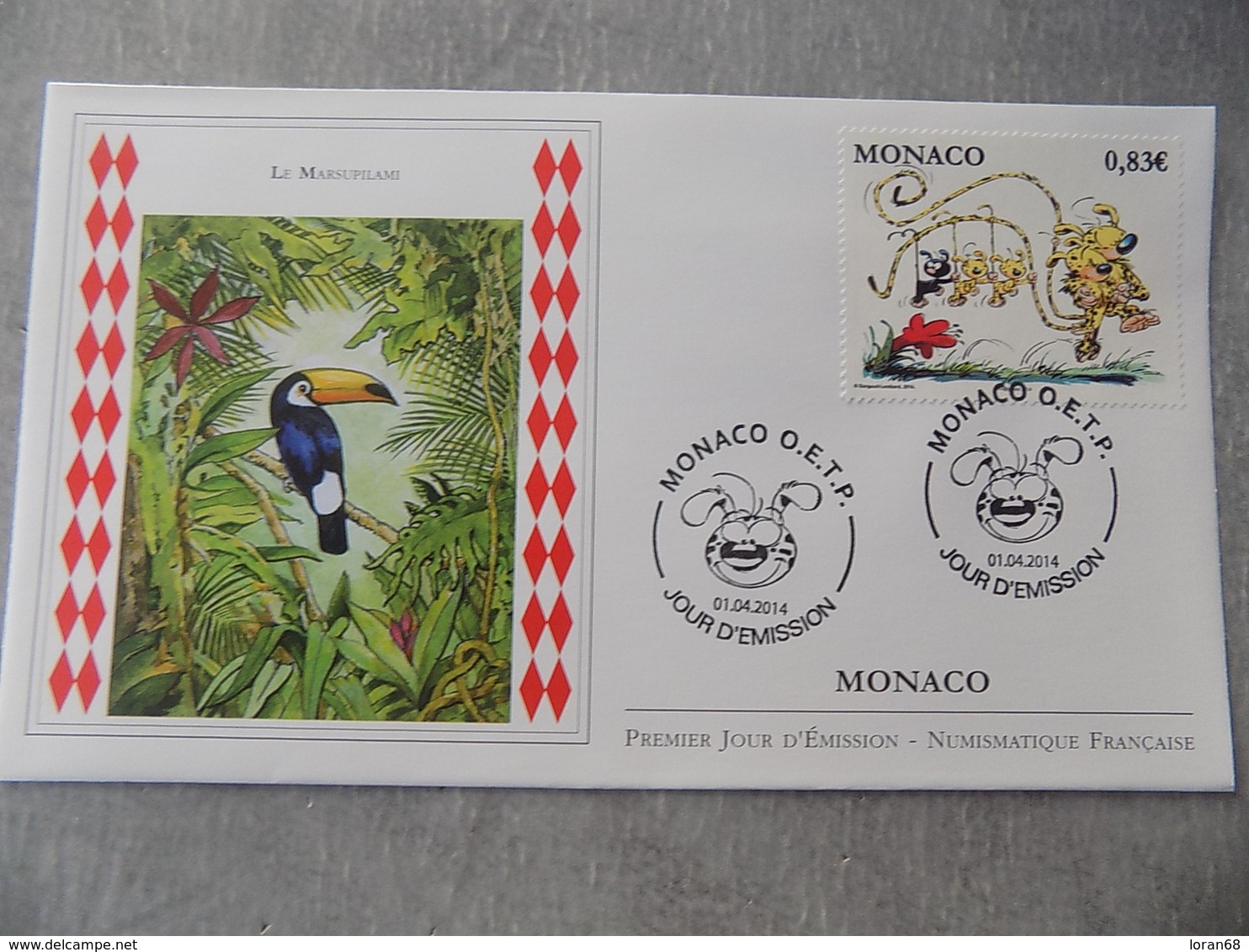 FDC (2) MONACO 2014 : Le Marsupilami - FDC