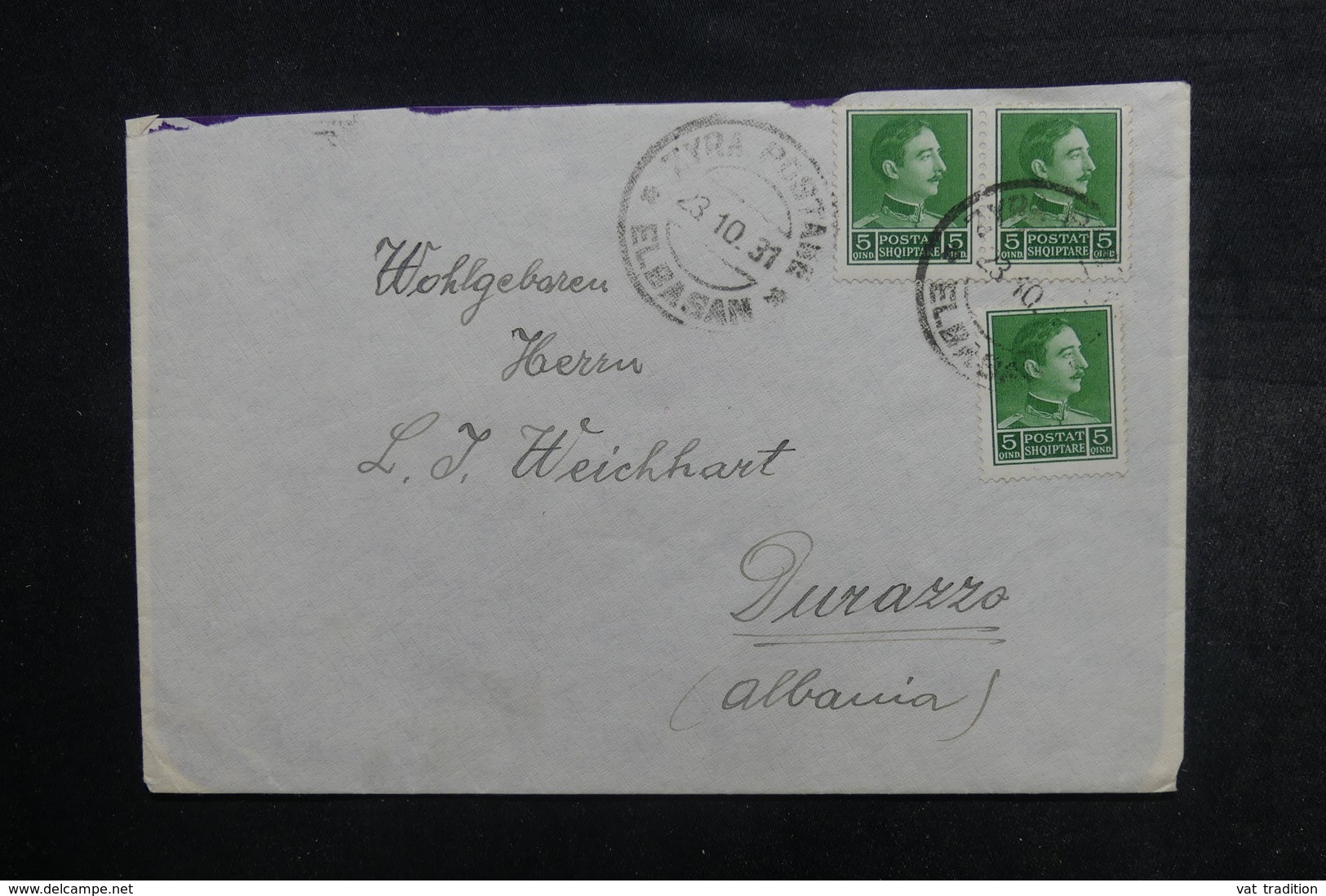 ALBANIE - Enveloppe De Elbasam Pour Durasso En 1931, Affranchissement Plaisant - L 40712 - Albanie