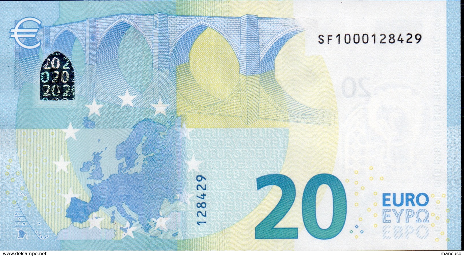 VERY RARE € 20  S001 A1 SF1000  UNC - 20 Euro