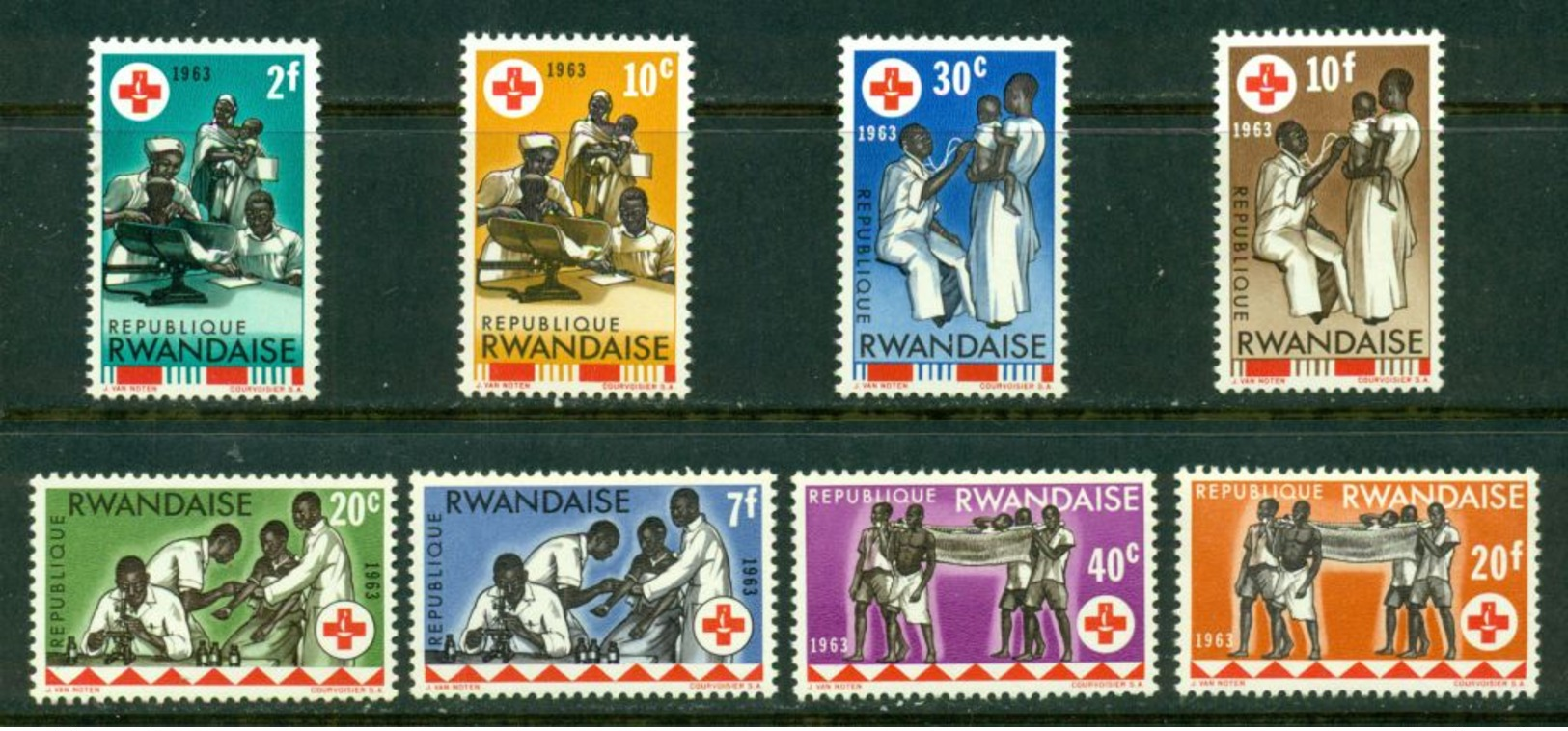 Rwanda. 1963. Medicine. 100 Years Of The Red Cross - Unused Stamps