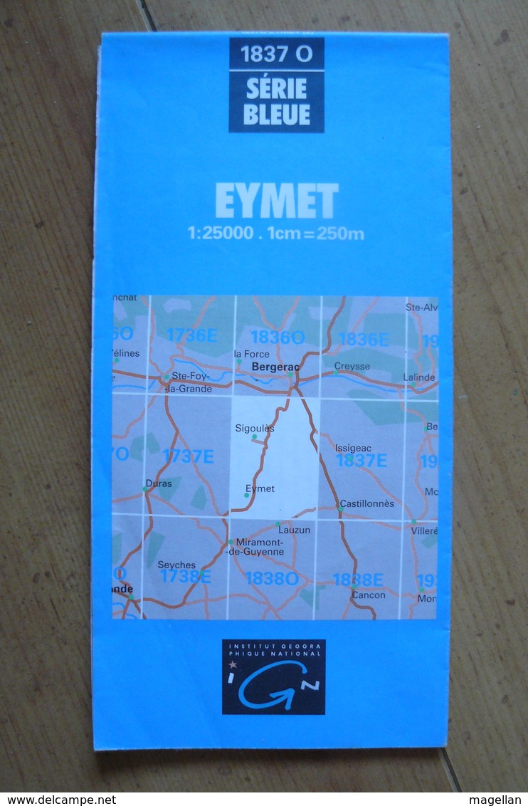 Carte Topographique IGN - 1837 Ouest - Eymet (Dordogne) - 1:25 000 - Cartes Topographiques