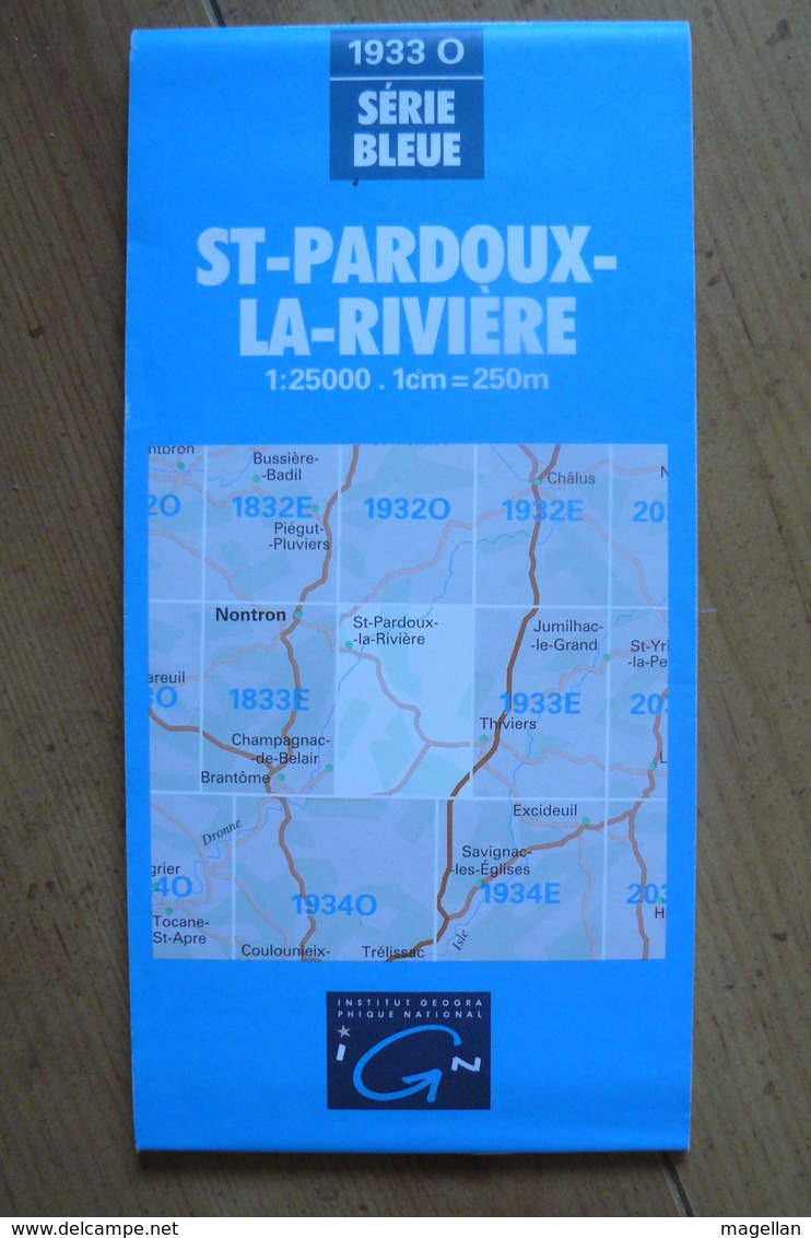 Carte Topographique IGN - 1933 Ouest - St-Pardoux-la-Rivière (Dordogne) - 1:25 000 - Cartes Topographiques