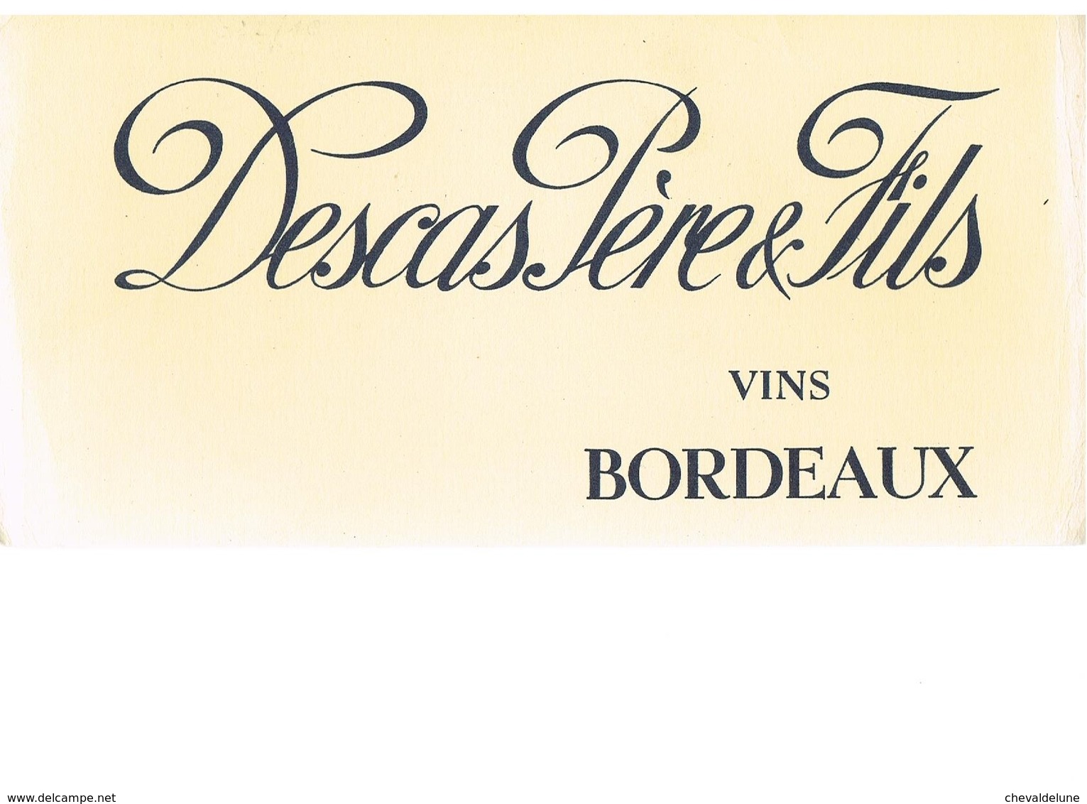 BUVARD : DESCAS PERE & FILS VINS DE BORDEAUX - Schnaps & Bier