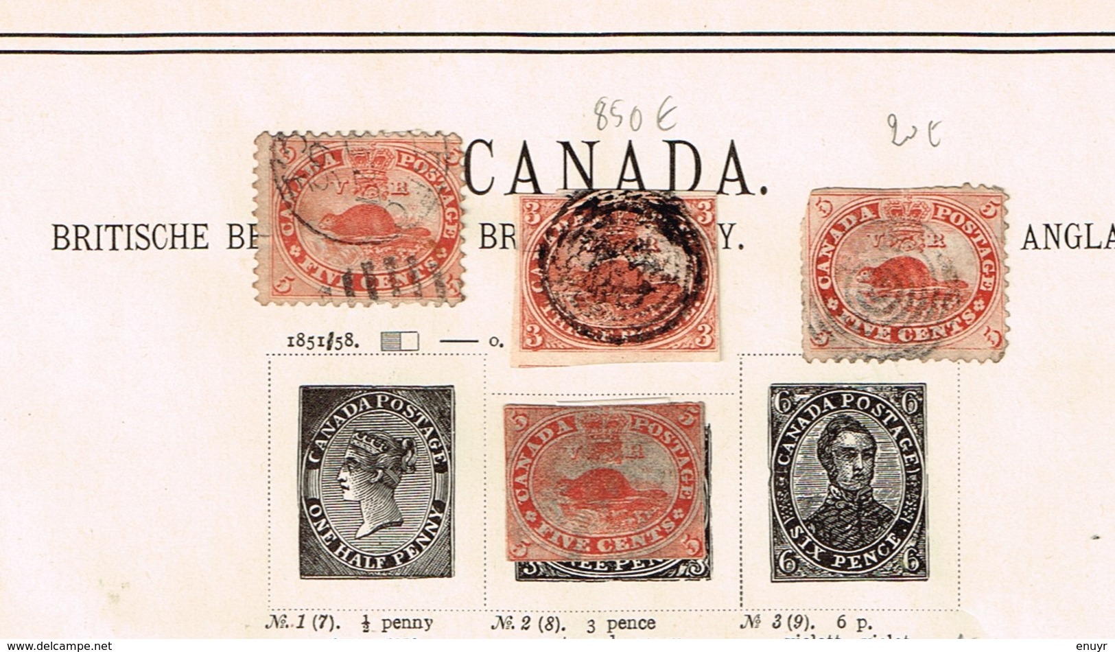 Canada - Ancienne Collection Sur Feuilles D'époque. - Collections (sans Albums)