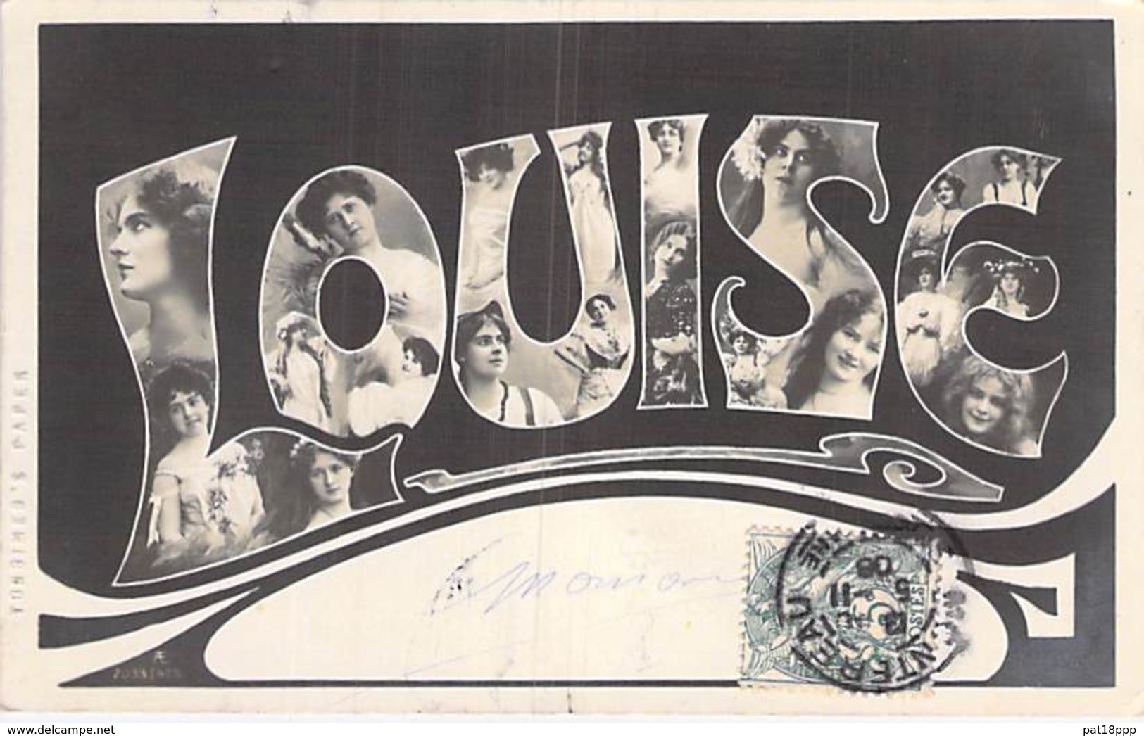 FANTAISIE - Prénoms : LOUISE ( Syle Art Déco )  CPA Multivues 1906 - - Voornamen