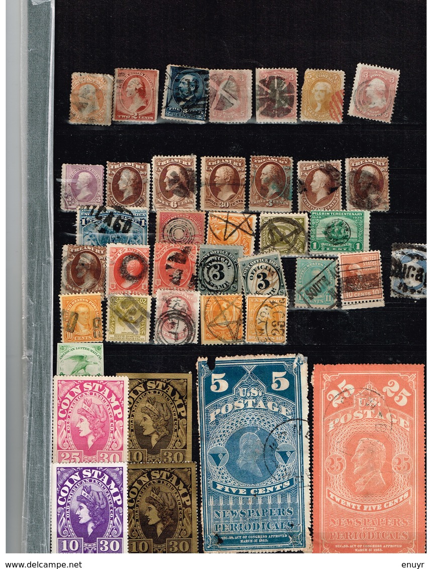 Lot Etats-Unis - Anciens Timbres à Identifier - Collections (sans Albums)