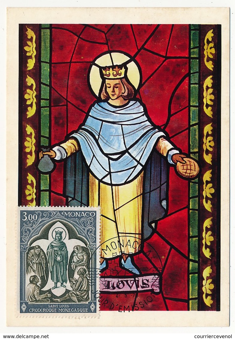 MONACO -  Carte Maximum Croix Rouge Monégasque  "SAINT LOUIS" - 4/5/1970 - Maximum Cards