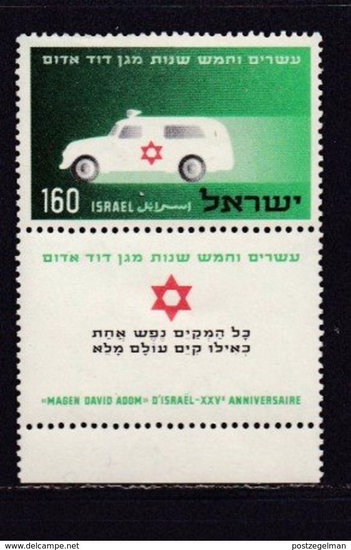 ISRAEL, 1955, Unused Mint Stamp(s), With Tab, Ambulance, SG 114, Scannr.17006 - Ongebruikt (met Tabs)