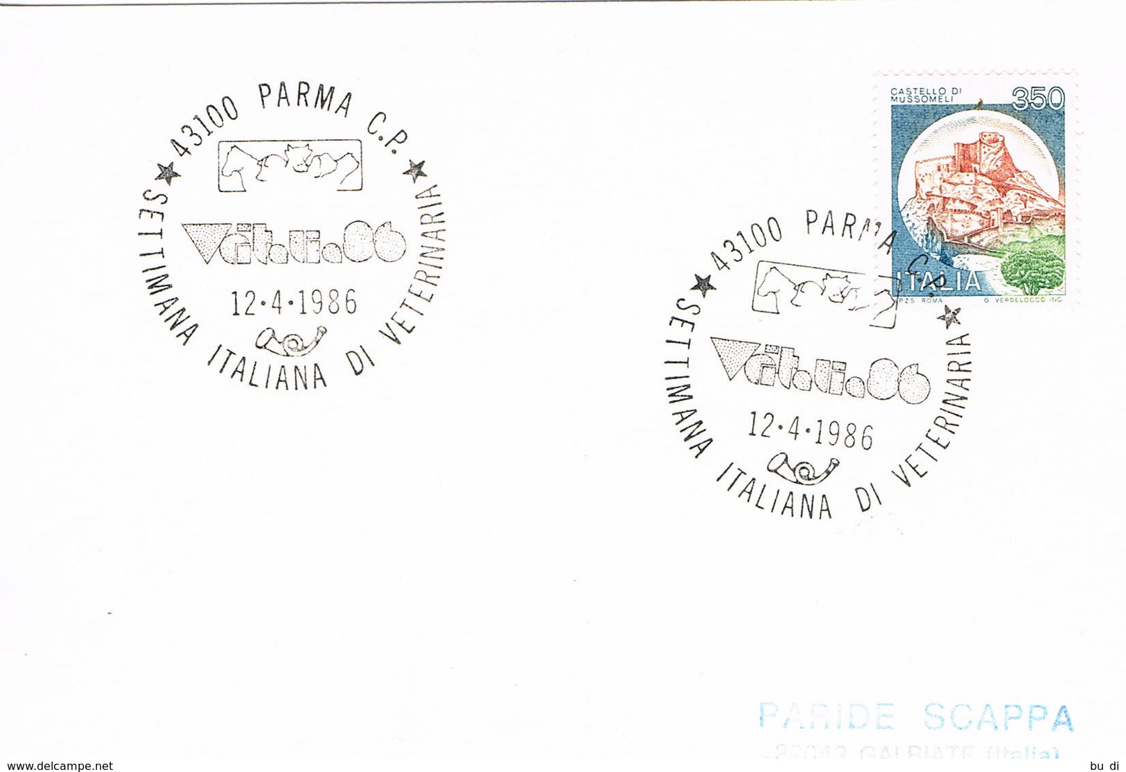 Italien  Sonderstempel Parma - Veterinär - Woche - 1981-90: Storia Postale